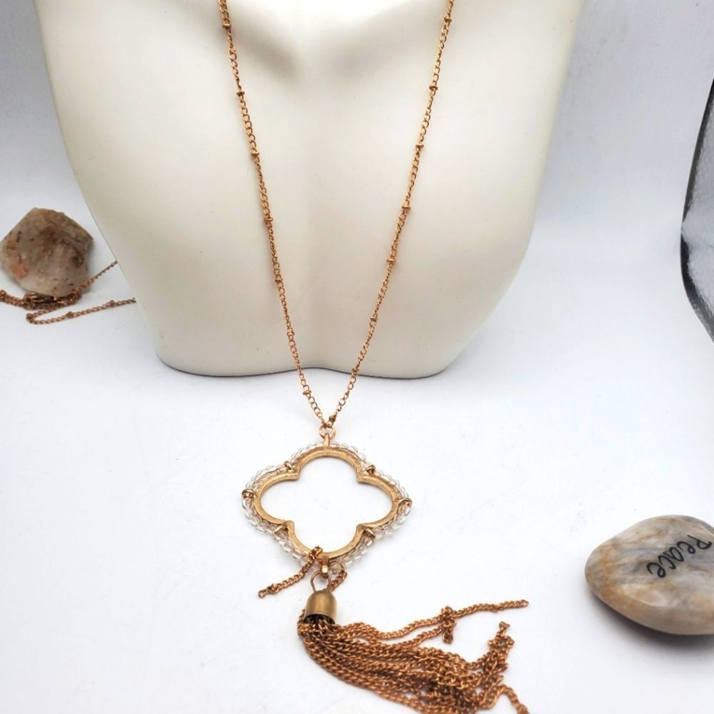 Irish Celtic cathedral tassel‎ necklace